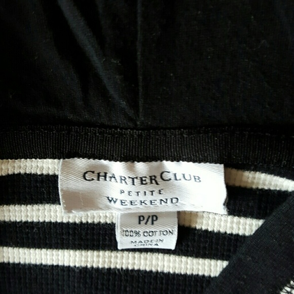 Charter Club Striped hooded top - Picture 3 of 4